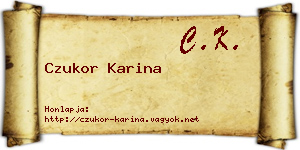 Czukor Karina névjegykártya